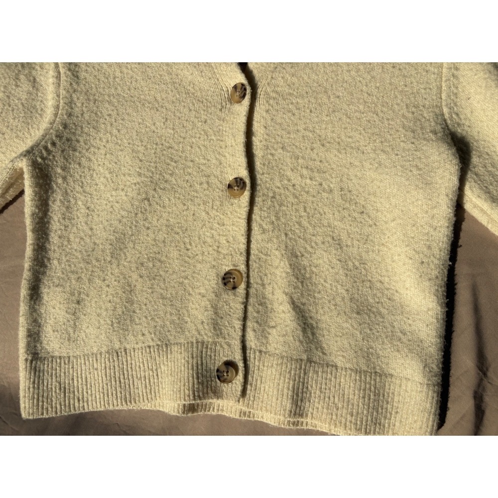 Zara Kids Cream Knit Button Front Cardigan Sweater Off White Size 9-10 Years - Picture 6 of 11